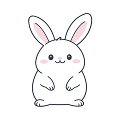 Cute vector illustration Bunny doodle colouring activity for kids