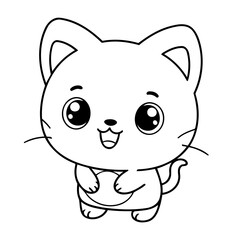 Cute vector illustration Kawaii drawing for kids colouring page