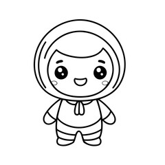 Cute vector illustration Kawaii doodle for kids coloring worksheet
