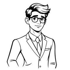 Cute vector illustration Man drawing for toddlers book