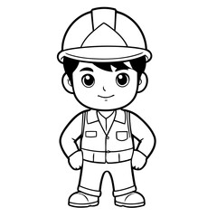 Simple vector illustration of Foreman hand drawn for kids page