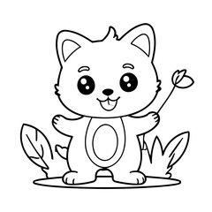 Simple vector illustration of Palmerian colouring page for kids