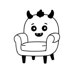 Cute vector illustration Monster for children colouring activity