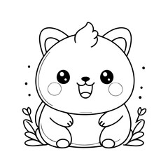 Cute vector illustration Kawaii for children colouring activity