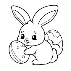 Simple vector illustration of Bunny for toddlers colouring page