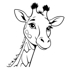 Cute vector illustration Giraffe for kids coloring activity page