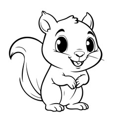 Simple vector illustration of Squirrel for children colouring activity