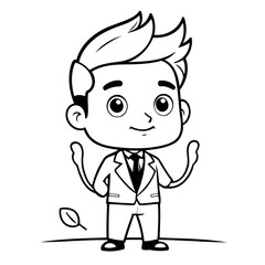 Simple vector illustration of Man hand drawn for toddlers