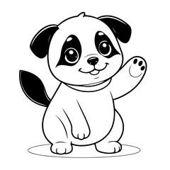 Vector illustration of a cute Puppy drawing for children page