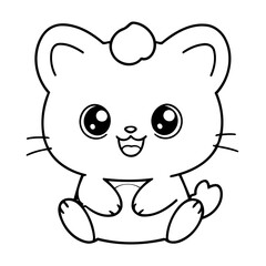 Cute vector illustration Kawaii doodle black and white for kids page
