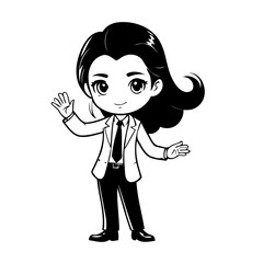 Cute vector illustration Businessperson drawing for kids page