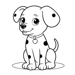 Cute vector illustration Dalmatian drawing for children page
