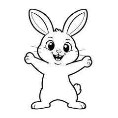 Cute vector illustration Rabbit drawing for children page