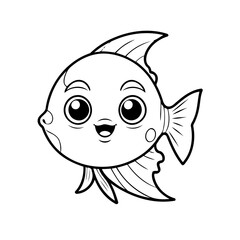 Vector illustration of a cute Tetra drawing for toddlers coloring activity