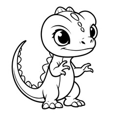 Naklejka premium Simple vector illustration of Lizard for toddlers colouring page