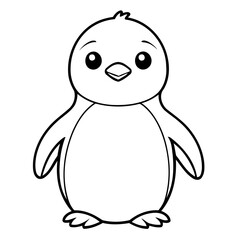 Vector illustration of a cute Penguin doodle for kids coloring worksheet