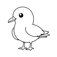 Cute vector illustration Seagull doodle for kids colouring page