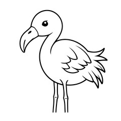 Cute vector illustration Flamingo doodle for toddlers worksheet