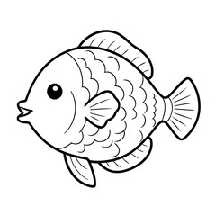 Cute vector illustration Fish hand drawn for toddlers