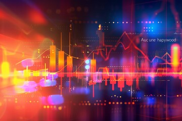 Background banner diagram and holographic chart of stock market and economy. Financial and economic concept.