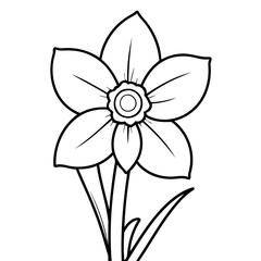 Cute vector illustration Daffodil doodle for toddlers colouring page
