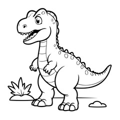 Simple vector illustration of Allosaurus for kids coloring page