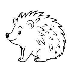 Cute vector illustration Hedgehog drawing for toddlers colouring page