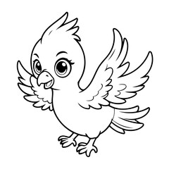 Simple vector illustration of Phoenix for kids colouring worksheet