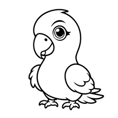 Simple vector illustration of Parrot drawing for children page
