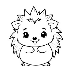 Cute vector illustration Hedgehog for toddlers colouring page