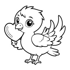 Cute vector illustration Phoenix drawing colouring activity