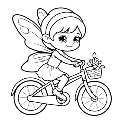 Cute vector illustration Fairy drawing for kids page