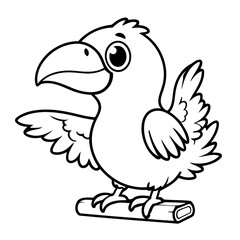 Vector illustration of a cute Condor doodle colouring activity for kids
