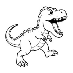 Simple vector illustration of Allosaurus hand drawn for toddlers