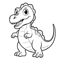 Simple vector illustration of Allosaurus drawing for kids colouring activity