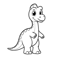 Cute vector illustration Brachiosaurus doodle for children worksheet