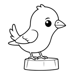 Vector illustration of a cute Bird drawing for toddlers coloring activity