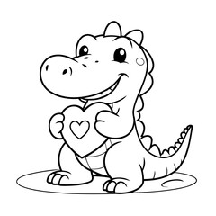 Cute vector illustration Crocodile for kids colouring page
