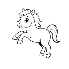 Cute vector illustration Horse for kids coloring activity page