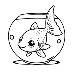 Simple vector illustration of Swordtail drawing for toddlers book