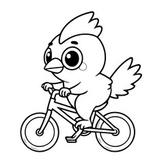 Simple vector illustration of Cardinal drawing for kids page