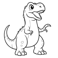 Simple vector illustration of Allosaurus for toddlers colouring page