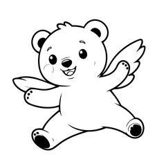 Cute vector illustration Bear for children colouring activity