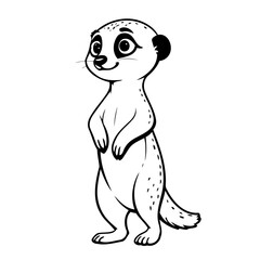 Cute vector illustration Meerkat hand drawn for kids page