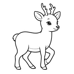 Simple vector illustration of Deer for kids coloring page