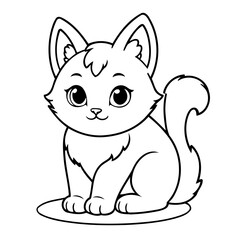 Cute vector illustration Lynx for kids coloring activity page