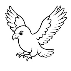 Simple vector illustration of Eagle doodle for toddlers worksheet