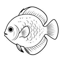 Simple vector illustration of Discus drawing for kids colouring page