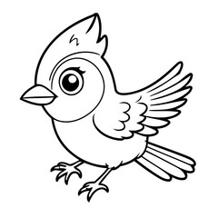 Cute vector illustration BlueJay doodle for toddlers colouring page