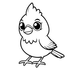 Cute vector illustration Cardinal drawing for children page